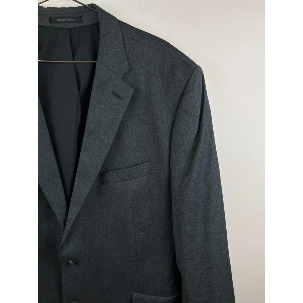 Lauren Ralph Lauren Mens 50L Gray Wool Two Button Blazer Sport Coat Made Canada